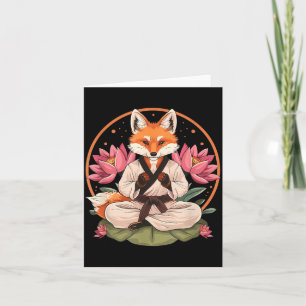 Tarjeta Kickboxing Fox Taekwondo Karate Mma Divertido Arte