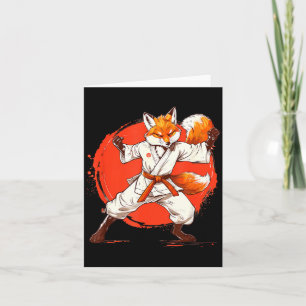 Tarjeta Kickboxing Fox Taekwondo Karate Mma Divertido Arte