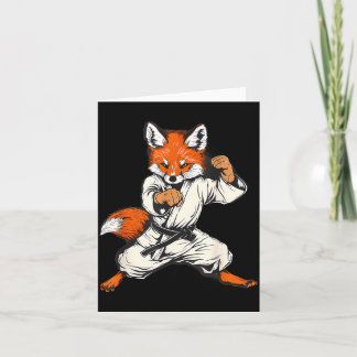 Tarjeta Kickboxing Fox Taekwondo Karate Mma Divertido Arte