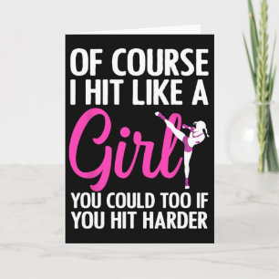 Tarjeta Kickboxing genial para mujeres y chicas de Taekwon
