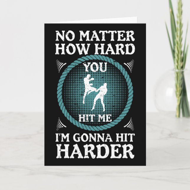 Tarjeta Kickboxing Hit Harder Gym Training  (Anverso)