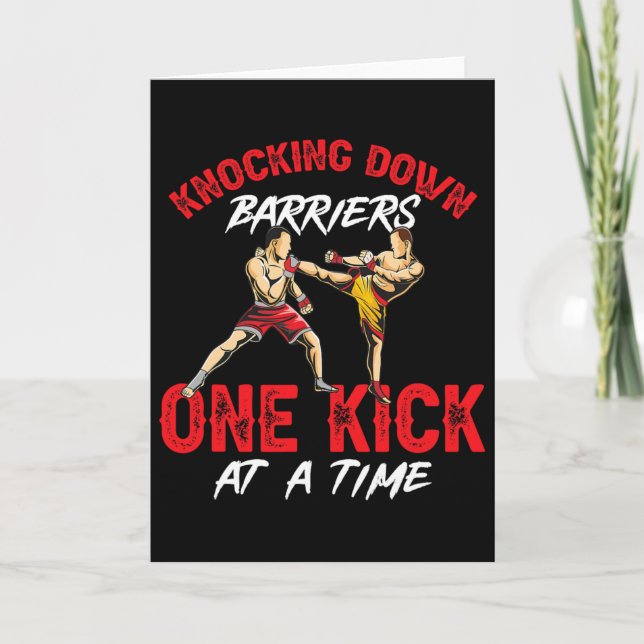 Tarjeta Kickboxing Kickboxer Derribando Barreras Uno Ki (Anverso)
