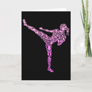 Tarjeta Kickboxing Kickboxer Karate Chicas Niñas Mujeres