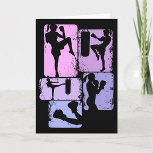 Tarjeta Kickboxing Kickboxer Taekwondo Karate Chicas Niños