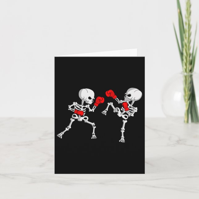 Tarjeta Kickboxing Skeleton Kickboxer Boxing Mma (Anverso)