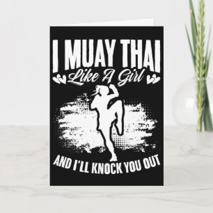 Tarjeta Kickboxing Tailandia Mma Boxeo Tailandés Chica Mua