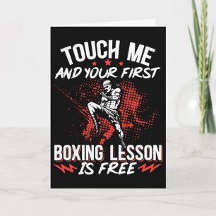 Tarjeta Kickboxing Vintage Tócame Y Tu Primera Lección De 