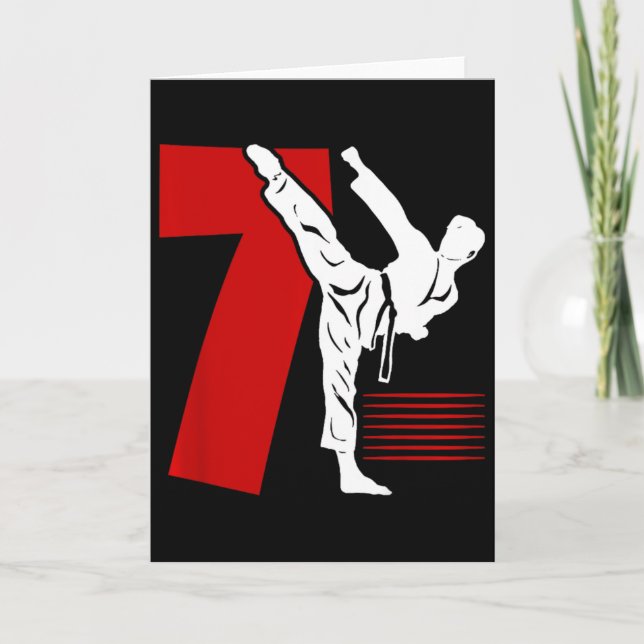 Tarjeta Kids 7th Birthday Karate 7 Year Old Karate Birthda (Anverso)