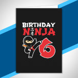 Tarjeta Kids Birthday Ninja - 6 Year Old Party Theme<br><div class="desc">This Birthday Ninja 6 design makes a perfect gift for a 6 year old ninja birthday party. It features the Japanese symbol for Ninjutsu with a cartoon ninja doing a karate kick that the birthday boy or girl will love. This ninja birthday design for boys and girls is a perfect...</div>