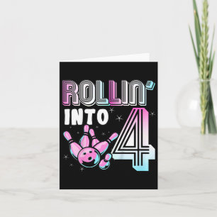 Tarjeta Kids Bowler Rollin’ en 4 Bowling 4Cumpleaños Ki