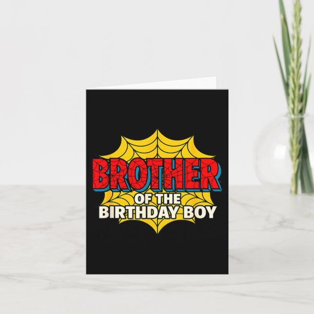 Tarjeta Kids Brother Of The Birthday Boy Sder Theme Party  (Anverso)