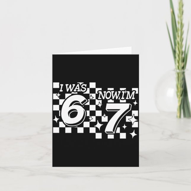 Tarjeta Kids Checkered I Was 6 Now Im 7 Birthday Seven Yea (Anverso)