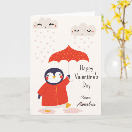 Tarjeta Kids Classroom Cute Penguin Valentine's Day