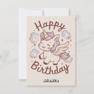Tarjeta Kids Clouds Unicorn Cumpleaños