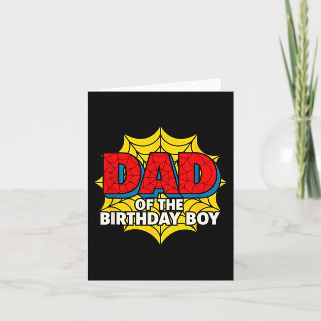 Tarjeta Kids Dad Of The Birthday Boy Sder Theme Party Matc (Anverso)