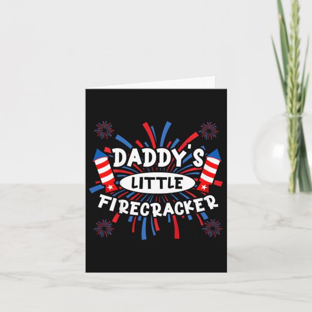 Tarjeta Kids Daddys Little Firecracker Day Independencia F (Anverso)