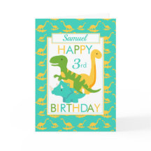 Kids Dinosaur 3er cumpleaños Azul