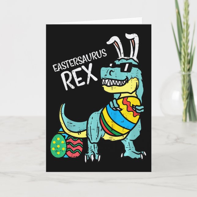 Tarjeta Kids Eastersaurus Rex Easter Trex Bunny Toddler Bo (Anverso)