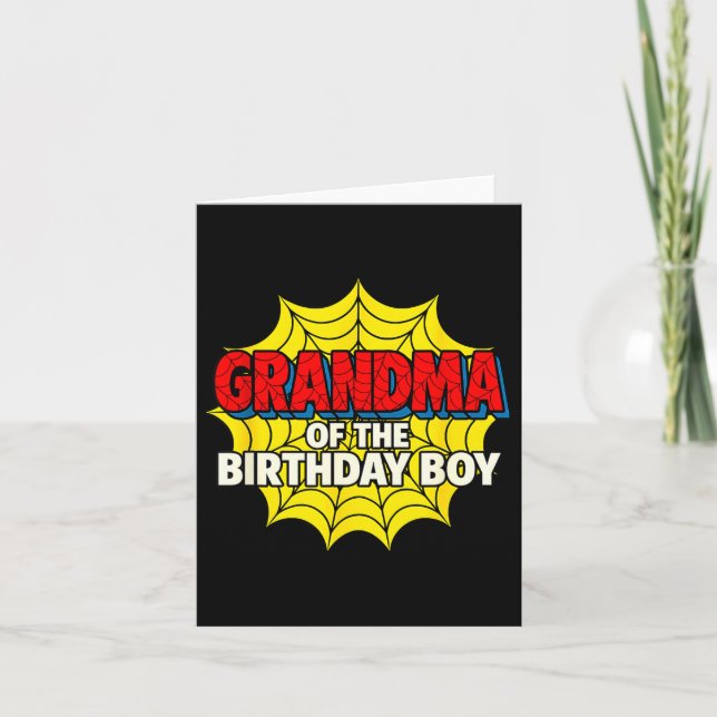 Tarjeta Kids Grandma Of The Birthday Boy Sder Theme Party  (Anverso)