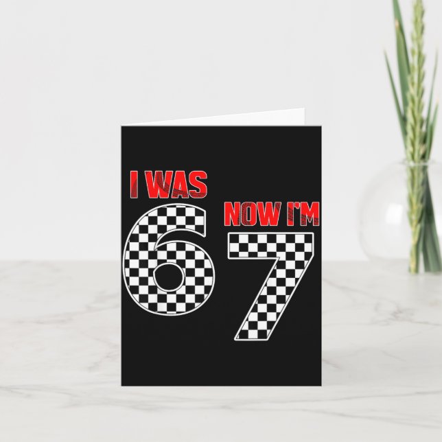 Tarjeta Kids I Was 6 Now I'm 7 Year Old 7th Birthday Boy R (Anverso)