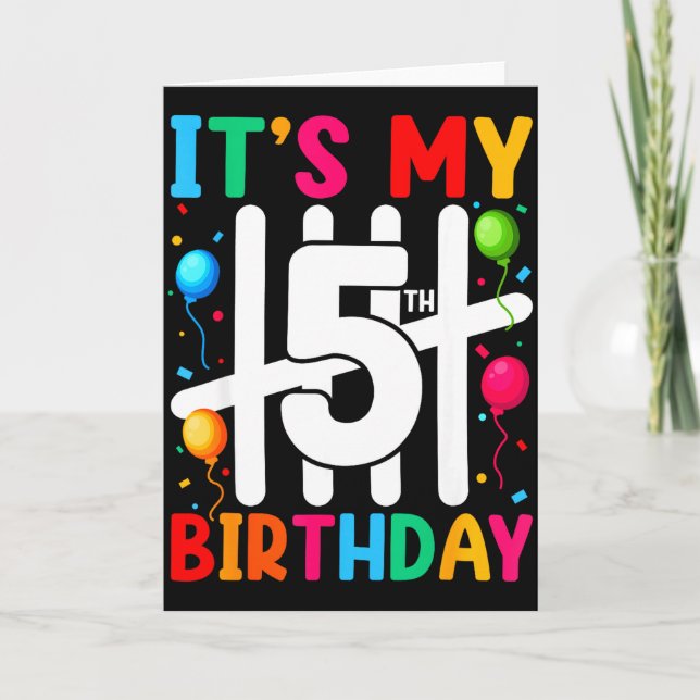 Tarjeta Kids It's My 5th Birthday 5 Five Birthday Boys Gir (Anverso)