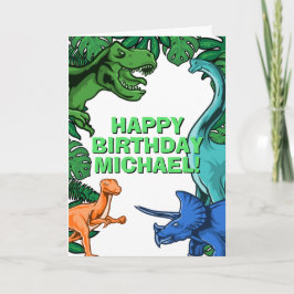Tarjeta Kids Jurassic Dino Personalizable Dinosaur Cumplea