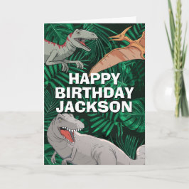 Tarjeta Kids Jurassic Trex Dino Dinosaur Cumpleaños