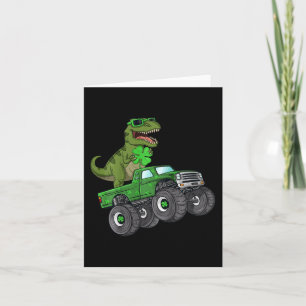 Tarjeta Kids St Patricks Day T Rex Riding Monster Truck To