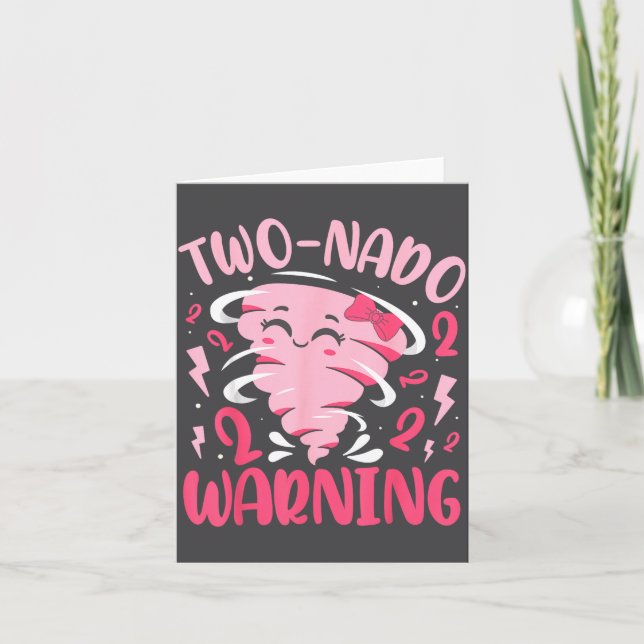 Tarjeta Kids Two-nado Warning 2nd Birthday Nk Tornado Birt (Anverso)