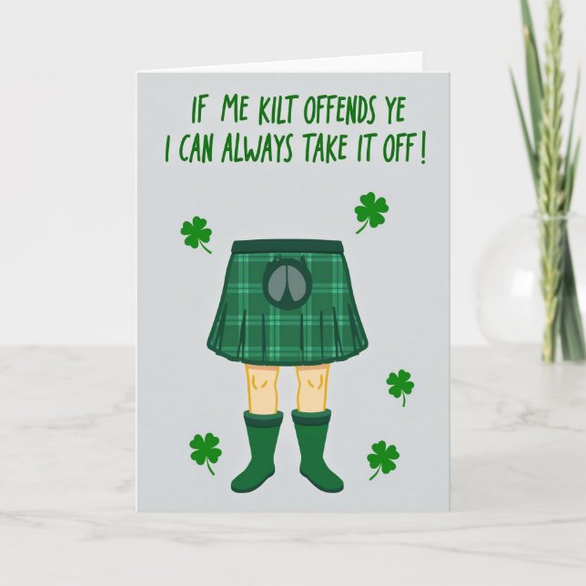 Tarjeta Kilt Offends Ye Take It Off Card (Anverso)