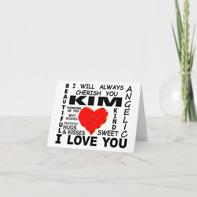 Tarjeta Kim I Love You (Anverso)
