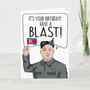 Tarjeta KIM JONG UN: Es tu cumpleaños tener una explosión
