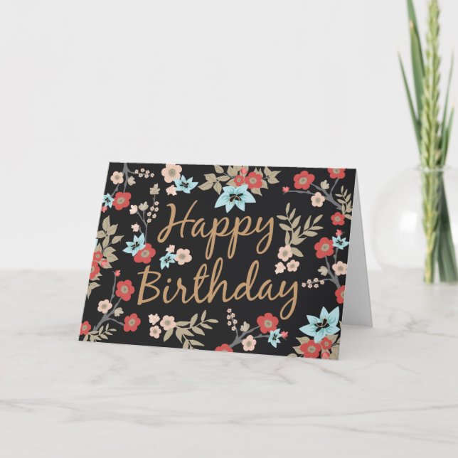 Tarjeta Kimono Print Happy Birday (Anverso)