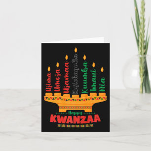 Tarjeta Kinara Siete Velas Principios De Kwanzaa Feliz K