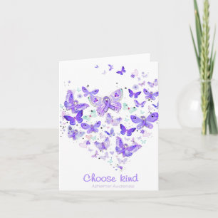 Tarjeta Kind Alzheimerheimer Conciencia Butterflys Heart G