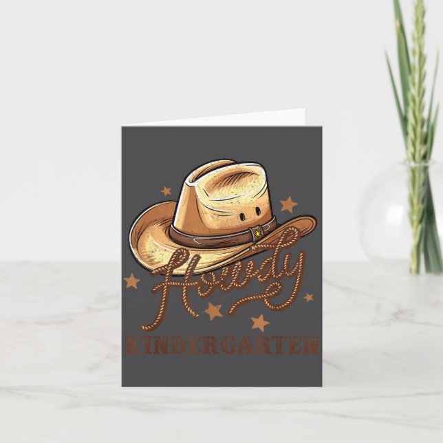 Tarjeta Kindergarten Teacher Rodeo Cowboy Western Howdy Ki (Anverso)