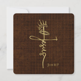 Tarjeta KING JESUS Elegantes Navidades cristianos en bronc