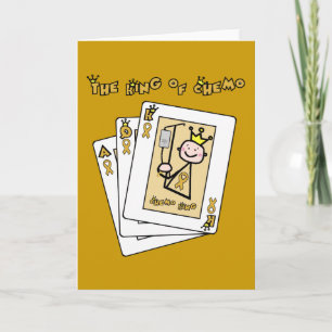 Tarjeta King of Chemo - Cinta de oro para el cáncer infant