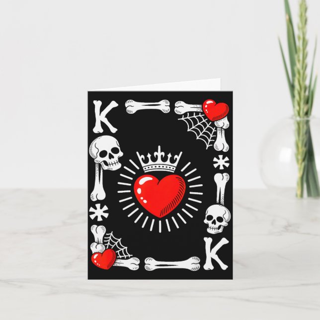 Tarjeta King Of Hearts Card Costume Funny Halloween King O (Anverso)