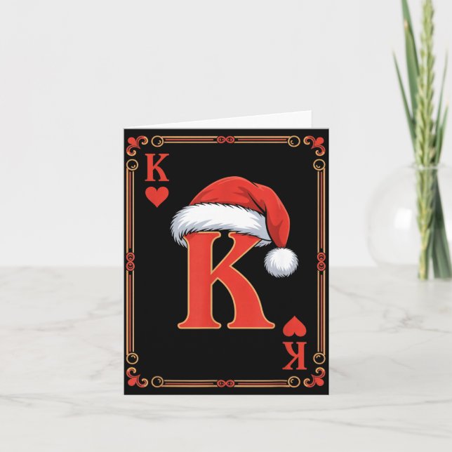 Tarjeta King Of Hearts Christmas Costume Playing Cards Kin (Anverso)