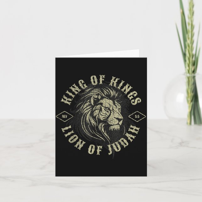 Tarjeta King Of Kings Lion Of Judah Christian Faith Religi (Anverso)