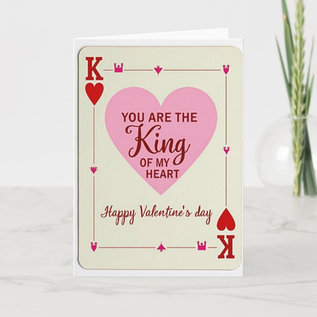Tarjeta King Of My Heart Valentines Card For Him (Anverso)