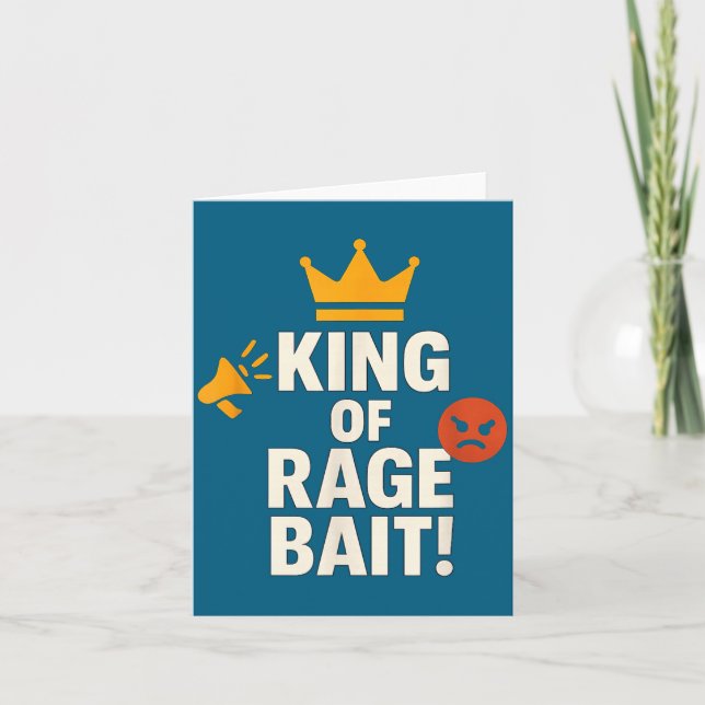 Tarjeta King Of Rage Bait Funny Internet Meme Gamer Quote  (Anverso)