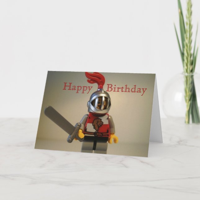 Tarjeta Kingdoms Leon Knight Minifig Happy Birthday Card (Anverso)