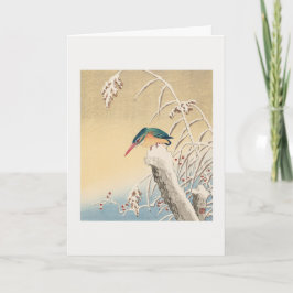 Tarjeta Kingfisher en la nieve