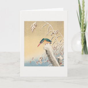Tarjeta Kingfisher en la nieve
