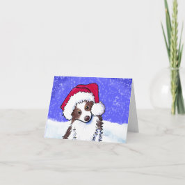 Tarjeta KiniArt Aussie Shepherd Navidad