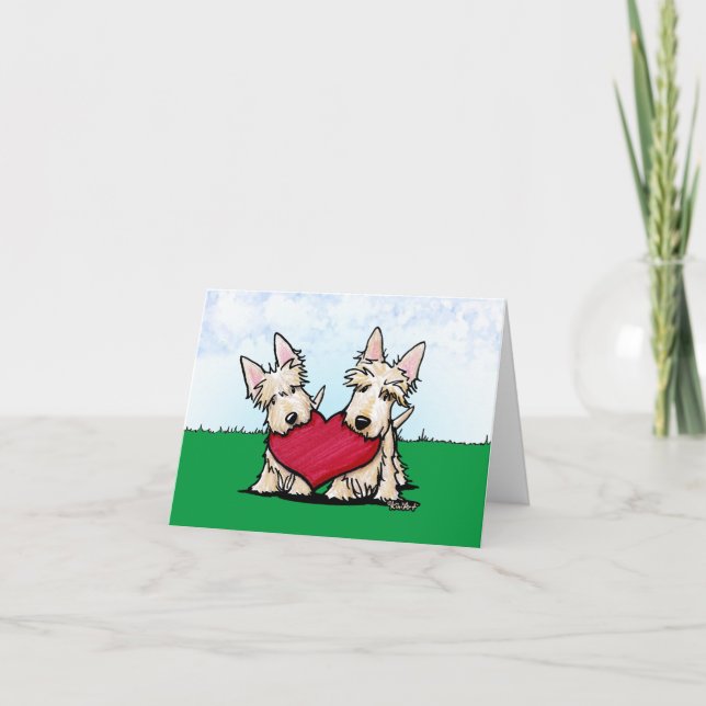Tarjeta KiniArt Scottish Terrier Duo (Anverso)