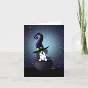 Tarjeta KiniArt Shih Tzu Bruja Halloween