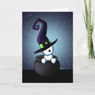 Tarjeta KiniArt Westie Bruja Halloween